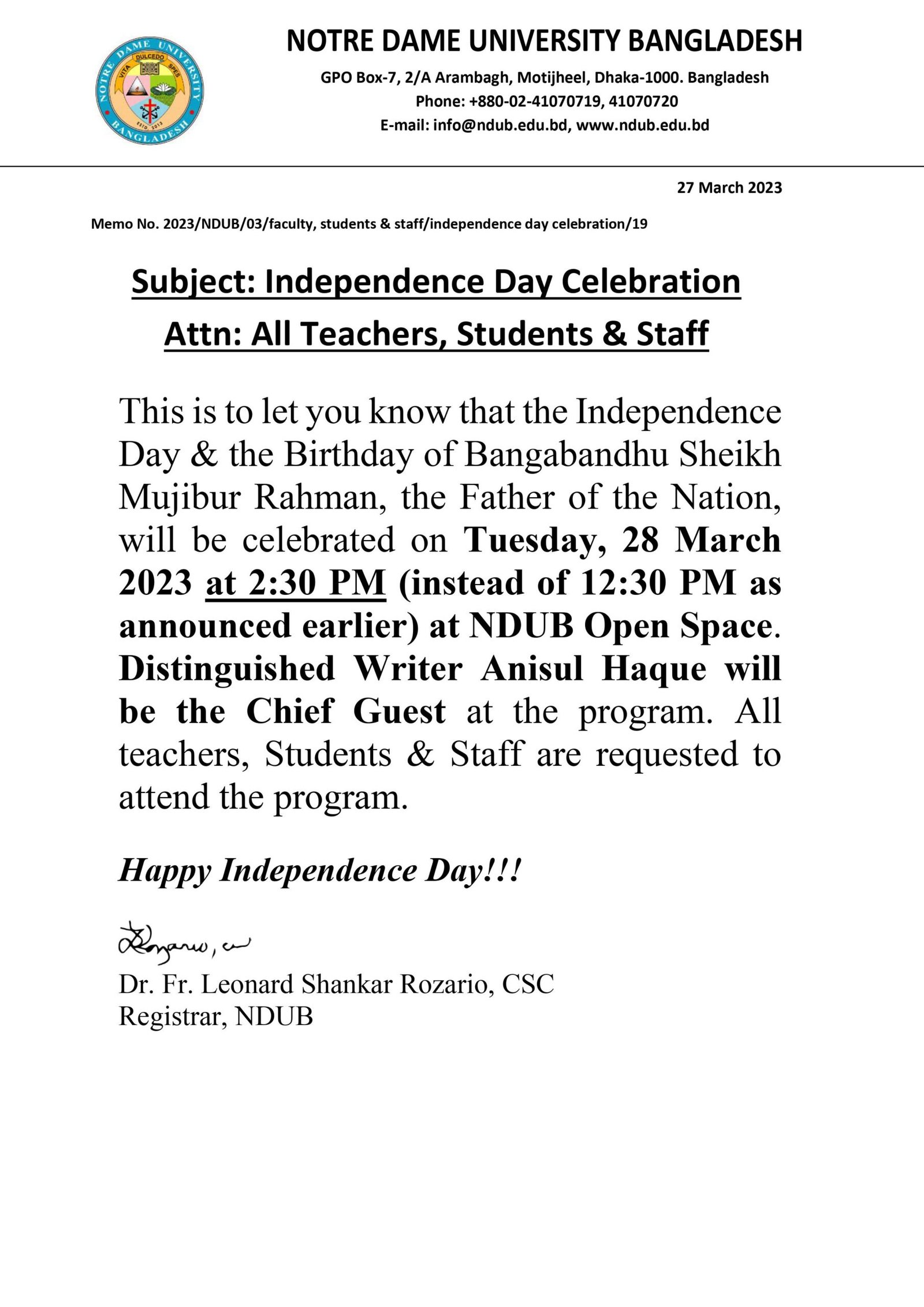 script for independence day celebration in school